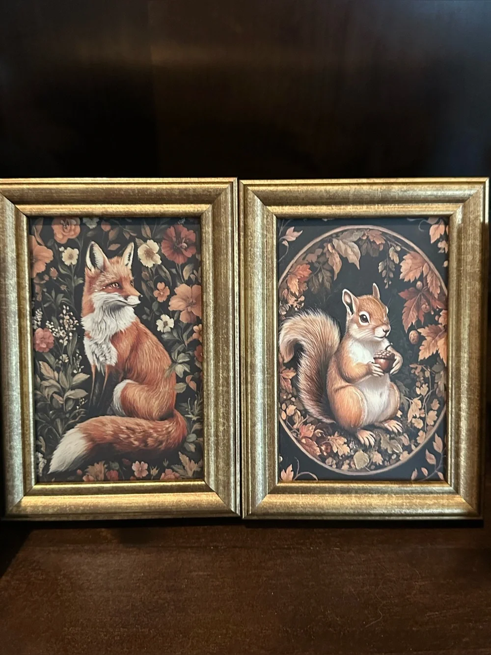 PICK ANY 2! Fall Leaves Flowers Owl Fox Deer Squirrel Wood Decor Frame Pictures